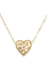 Hammered Heart 18" Pendant Necklace in 10k Gold