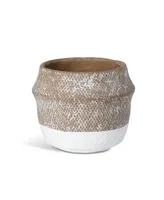 Woven Pattern Cement Pot