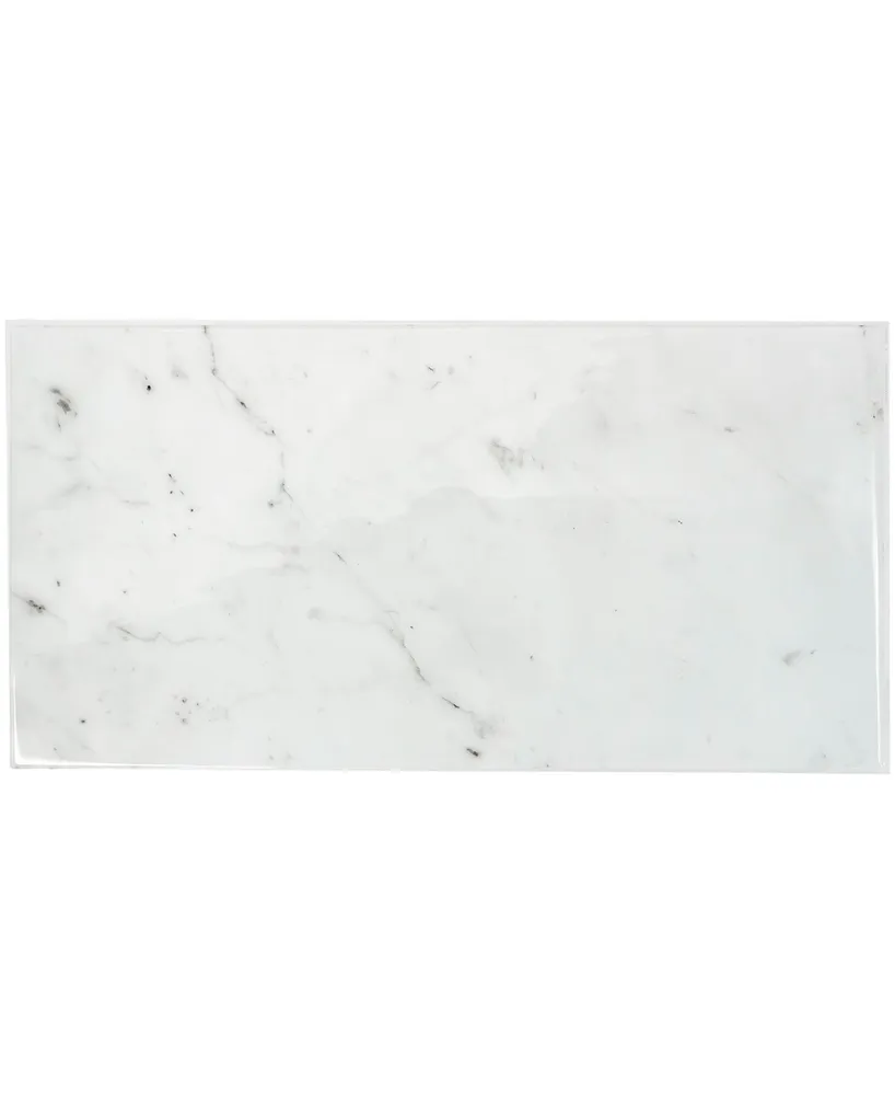 smart tiles Square Veldon 22.29 in x 8.23 in White Peel and Stick