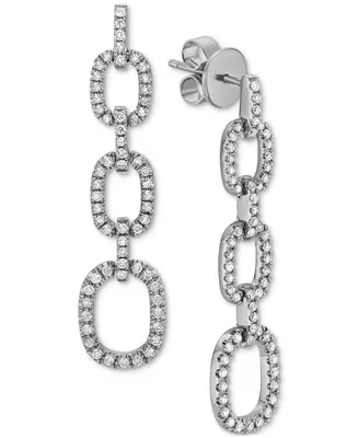 Diamond Pave Chain Link Drop Earrings (5/8 ct. t.w.) 14k White or Yellow Gold