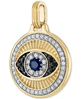 Esquire Men's Jewelry Cubic Zirconia Evil Eye Pendant in 14k Gold-Plated Sterling Silver, Created for Macy's