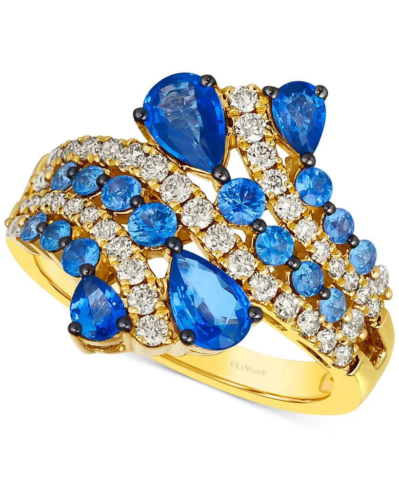 Le Vian Multi-Sapphire (2 ct. t.w.) & Nude Diamond (1/2 ct. t.w.) Ombre  Statement Ring in 14k Gold | Plaza Las Americas