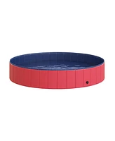 PawHut Dog Bathing Tub 12" x 47"/56"/63" Pvc Foldable Pet Swimming Pool