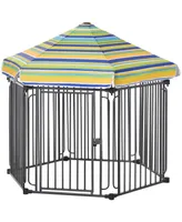 Outside Indoor Dog Playpen Locking Door & Metal Frame, 59.75" x 51.75"