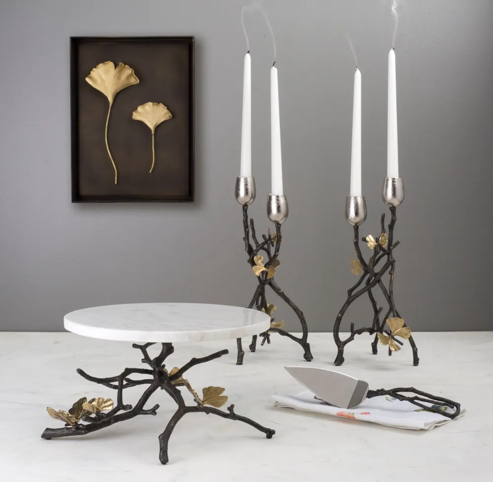 Michael Aram Butterfly Gingko 2-Pc. Candle Holder Set