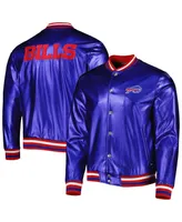 Men's The Wild Collective Royal Buffalo Bills Metallic Bomber Full-Snap Jacket