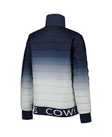 Women's The Wild Collective Navy, Silver Dallas Cowboys Color Block Full-Zip Puffer Jacket