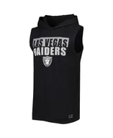 Men's Msx by Michael Strahan Black Las Vegas Raiders Relay Sleeveless Pullover Hoodie