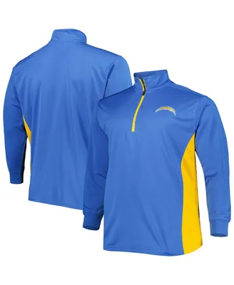 Men's Powder Blue and Gold Los Angeles Chargers Big Tall Quarter-Zip Jacket