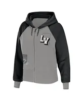 Women's Wear by Erin Andrews Gray Las Vegas Raiders Colorblock Full-Zip Hoodie