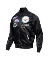 Men's Pro Standard Black Pittsburgh Steelers Championship Satin Full-Snap Varsity Jacket