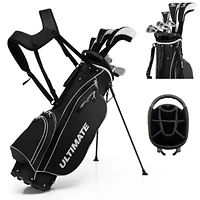 Costway Men's Complete Golf Clubs Package Set 10 Pieces Includes Alloy Driver