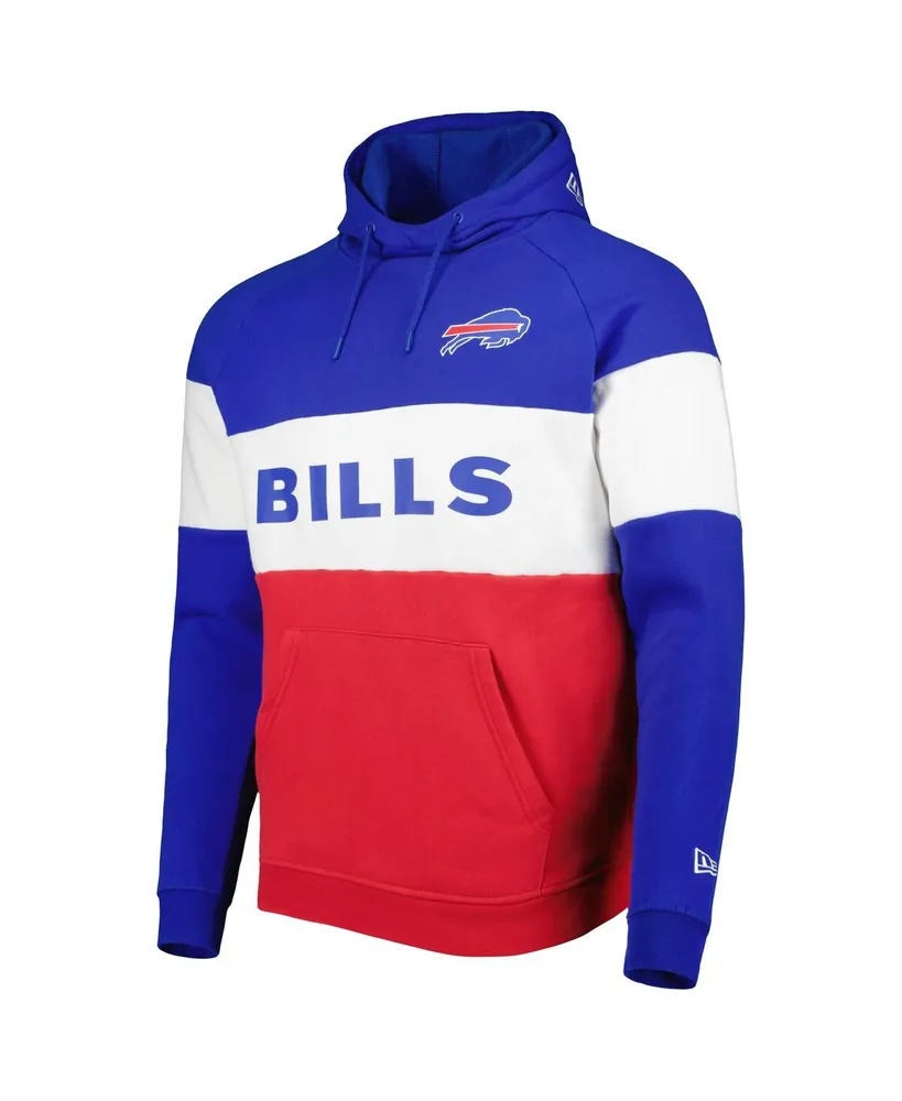 Men's New Era Red Buffalo Bills Colorblock Current Pullover Hoodie