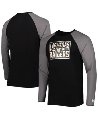Men's New Era Black Las Vegas Raiders Current Raglan Long Sleeve T-shirt