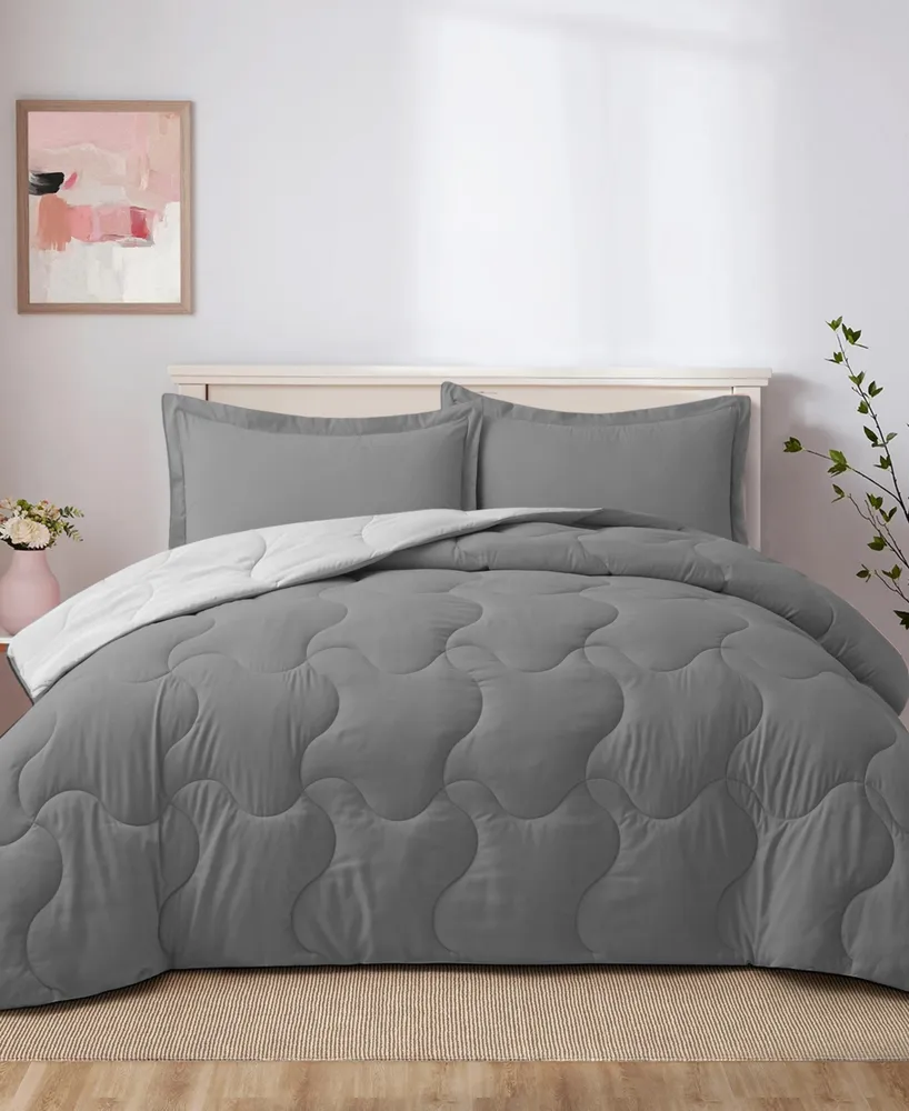 Unikome Lightweight Quilted Reversible Down Alternative Comforter Set, Piece