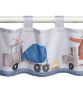 Bedtime Originals Construction Zone Gray Trucks Window Valance