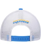 Big Boys Powder Blue, White Los Angeles Chargers Core Lockup Trucker Snapback Hat