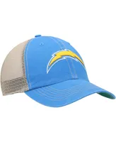 Men's '47 Brand Powder Blue, Natural Los Angeles Chargers Trawler Trucker Clean Up Snapback Hat