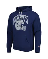 Men's Homage Navy Dallas Cowboys Retro Helmet Tri-Blend Raglan Pullover Hoodie