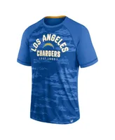 Men's Fanatics Powder Blue Los Angeles Chargers Hail Mary Raglan T-shirt