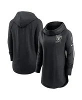 Women's Nike Black Las Vegas Raiders Minimal Statement Raglan Funnel Neck Pullover Hoodie