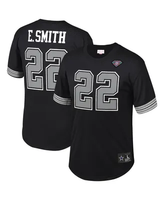 Men's Mitchell & Ness Emmitt Smith Black Dallas Cowboys Retired Player Name and Number Mesh Top