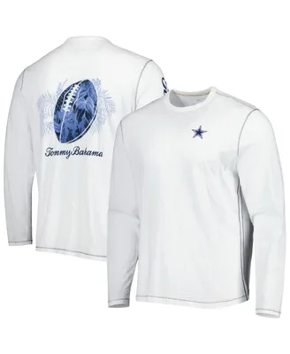 Men's Tommy Bahama White Dallas Cowboys Laces Out Billboard Long Sleeve T-shirt