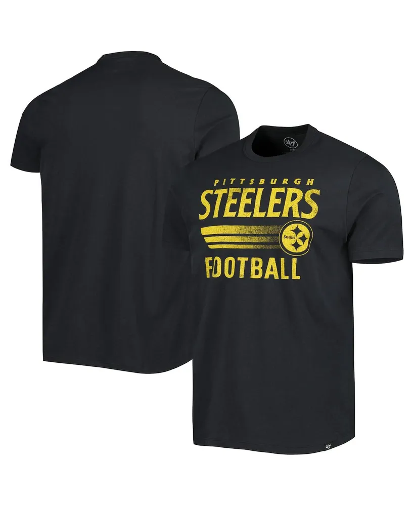 Men's '47 Brand Black Pittsburgh Steelers Wordmark Rider Franklin T-shirt