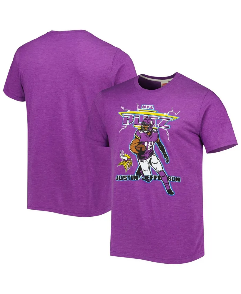 Men's Homage Justin Jefferson Heathered Purple Minnesota Vikings NFL Blitz  Player Tri-Blend T-Shirt