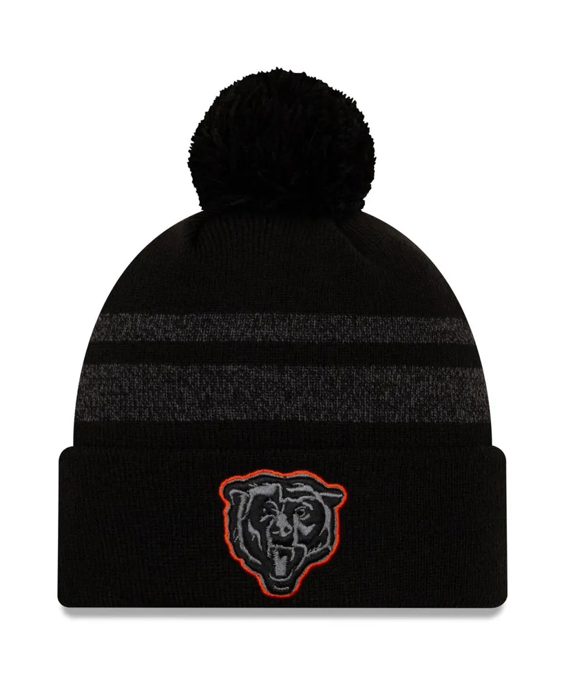 Men's New Era Black Chicago Bears Dispatch Cuffed Knit Hat With Pom