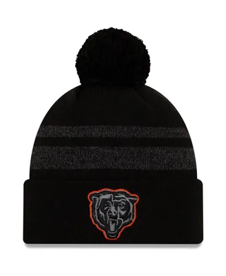 Men's New Era Black Chicago Bears Dispatch Cuffed Knit Hat With Pom