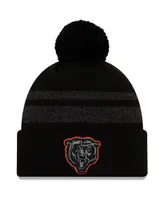 Men's New Era Black Chicago Bears Dispatch Cuffed Knit Hat With Pom