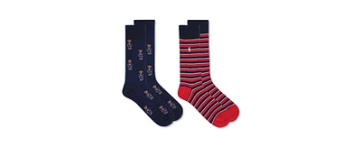 Polo Ralph Lauren Men's Tossed Denim Bear Slack Socks, 2-Pack