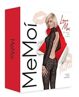 MeMoi Women's Wild Leopard Long Sleeve Seamless Body Stocking