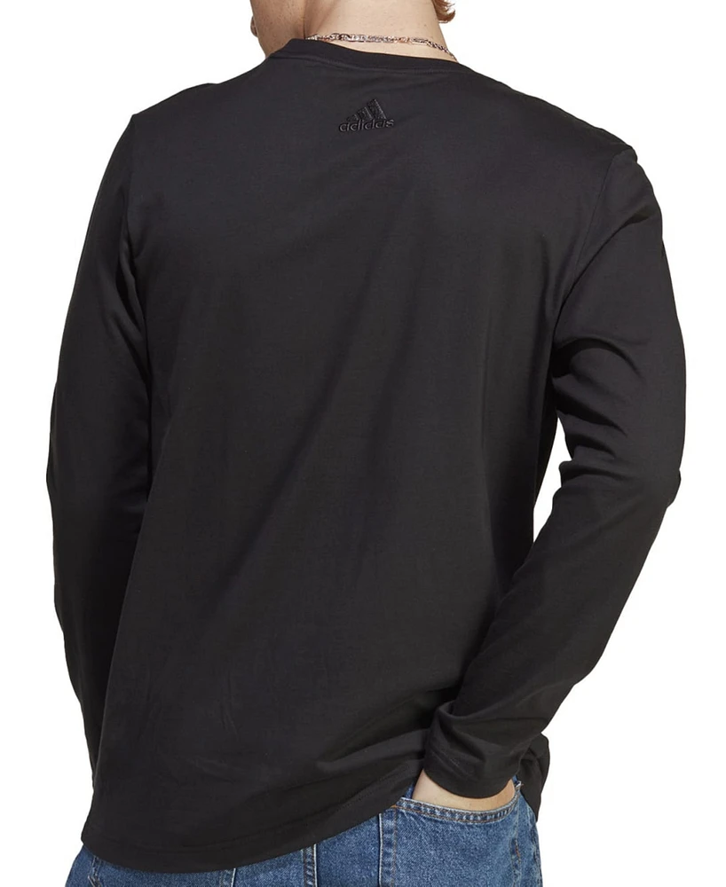 adidas Men's Basic Badge of Sport Long-Sleeve Crewneck T-Shirt