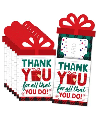 Big Dot of Happiness Holiday Thank You - Christmas Appreciation Money & Nifty Gifty Card Holders 8 Ct