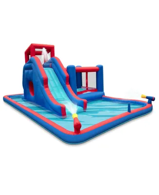 Sunny & Fun Inflatable Water Slide with Bounce House & Splash Pool