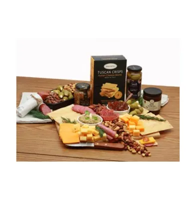 Gbds Classic Gourmet Cheese and Snacks Charcuterie Board - meat and cheese gift baskets - 1 Basket