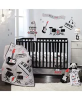 Lambs & Ivy Rock Star Musical Instruments 3-Piece Baby Crib Bedding Set - Gray