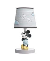 Lambs & Ivy Disney Baby Moonlight Mickey Mouse Lamp with Shade & Bulb - Gray