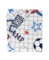 Lambs & Ivy Baby Sports 100% Cotton Fitted Crib Sheet - Football/Basketball