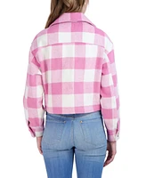 Sebby Women's Cropped Buffalo Plaid Shacket