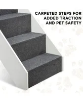 Arf Pets Wood Dog Stairs, Adjustment Wide Pet Steps for Cat and Dogs