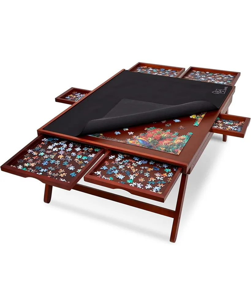 Jumbl 1500pc Puzzle Board 23"x31" Wooden Puzzle Table w/Legs & Mat