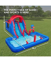 Sunny & Fun Inflatable Water Slide, Blow up Pool & Bounce House