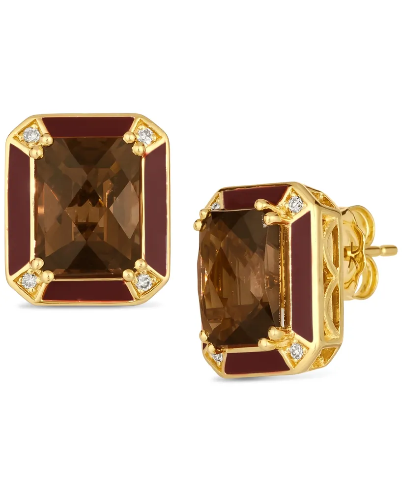 Le Vian Chocolate Quartz (4 ct. t.w.) & Nude Diamonds (1/20 ct. t.w.) Stud Earrings in 14k Gold