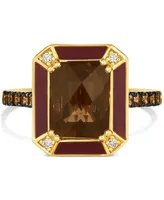 Le Vian Chocolate Quartz (3 ct. t.w.), Chocolate Diamonds (1/4 ct. t.w.) & Nude Diamonds (1/20 ct. t.w.) Statement Ring in 14k Gold