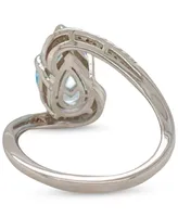 Sky Blue Topaz (3 ct. t.w.) & White Topaz Accent Swirl Statement Ring in Sterling Silver