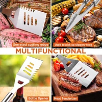 Commercial Chef Premium 25 Piece Stainless Steel Barbeque Grill Tool Set with Aluminum Hard Case