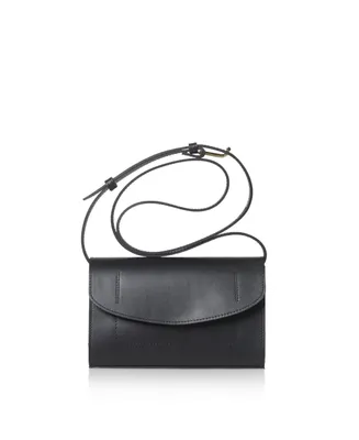 The Runthrough Leather Mini Bag (Black)